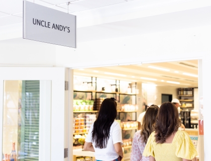 a group of women entering Uncle Andy's