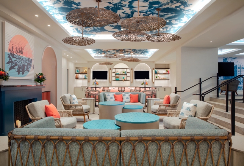 lounge area with comfy seating and large tables